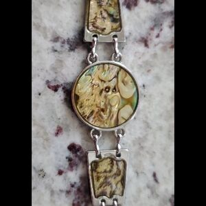 Silver and Abalone Shell Mexican Bracelet